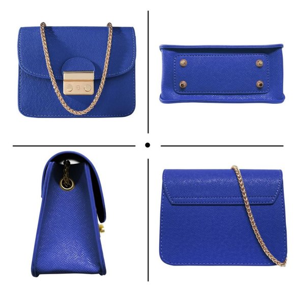 Small Evening Bags for Women Crossbody Bag Chain - Blue-mini Size Clutch - Picture 7 of 7
